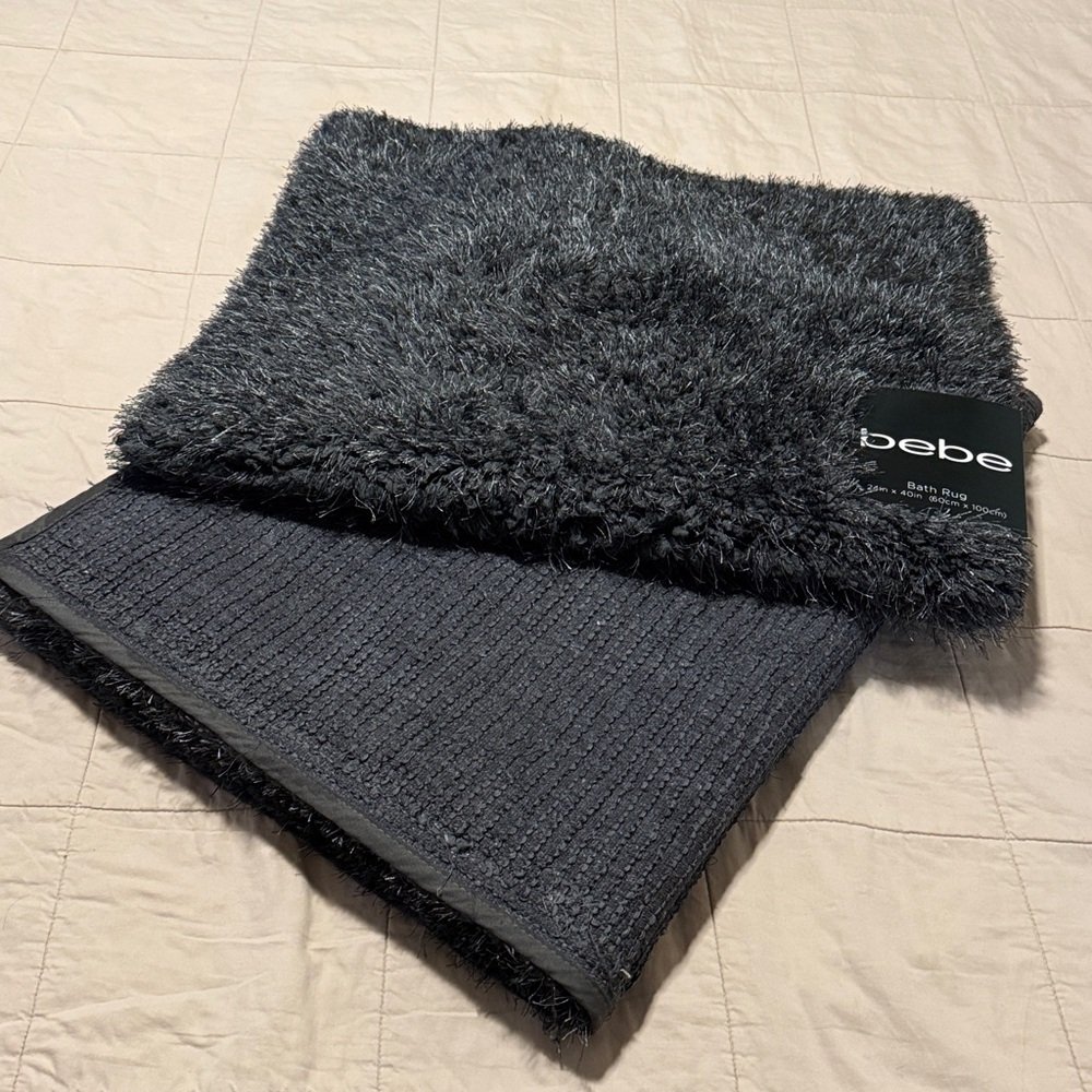 BUNDLE OF 2 Bebe Charcoal Shag Rug  24” X 40”